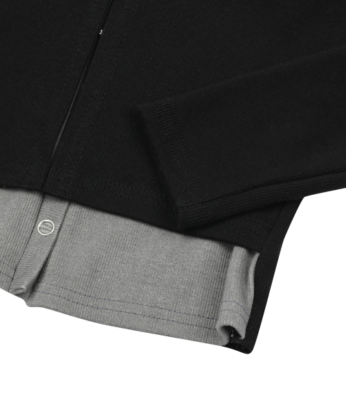 RIEN HEART PATCH LAYERED CARDIGAN