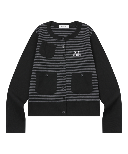 MOTION STRIPE BUTTON CARDIGAN