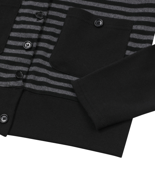 MOTION STRIPE BUTTON CARDIGAN