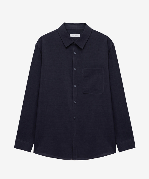 linen like semi-overfit shirt - 3color