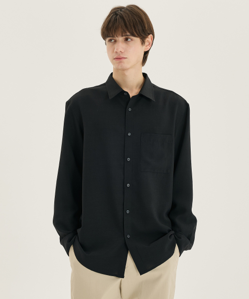 [2PACK]linen like semi-overfit shirt - 3color