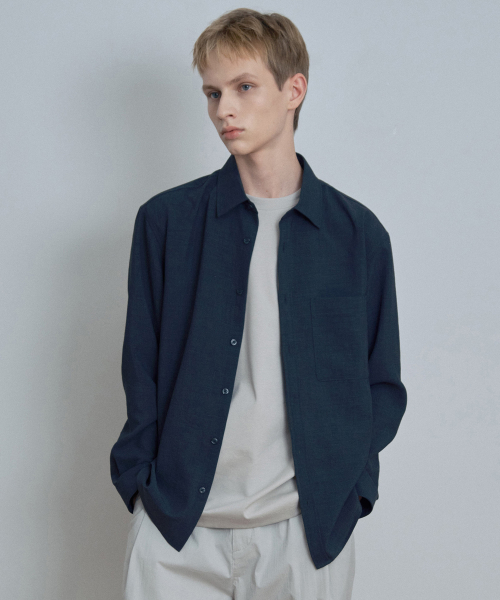 [2PACK]linen like semi-overfit shirt - 3color