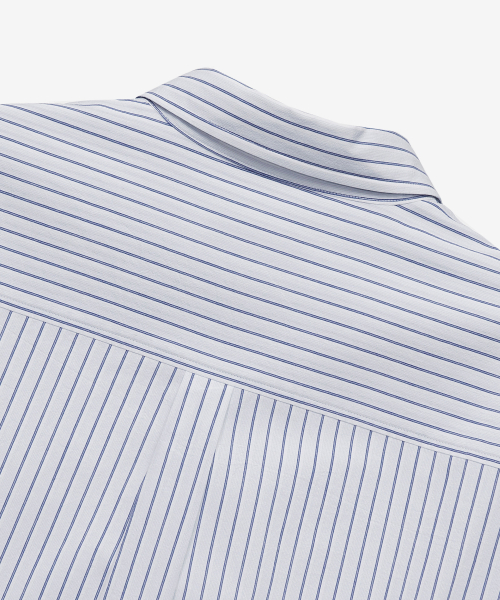 [COUTURE]Crease 50s Light Blue Stripe Oversized Fit Shirt