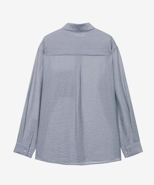 [COUTURE]Crinkle Stripe Overfit Shirt - 2color