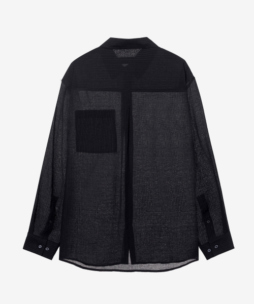 [COUTURE]Crinkle Stripe Overfit Shirt - 2color