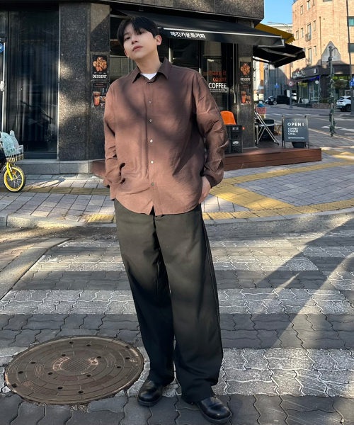 [COUTURE]RNblended minimal oversized fit shirt - 3color