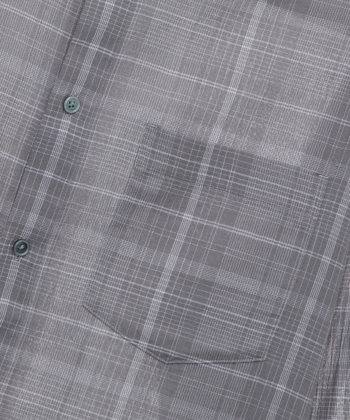 [COUTURE]crease 60S Gray checkered oversized fit shirt