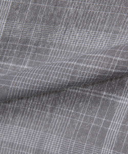 [COUTURE]crease 60S Gray checkered oversized fit shirt