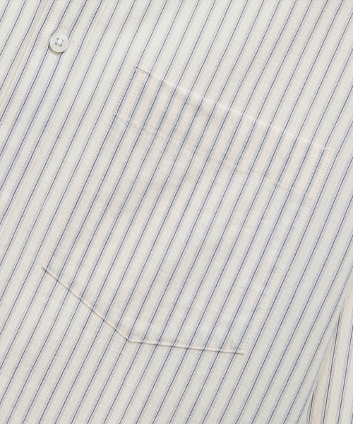[ON]Stripe Cream Overfit Long Sleeve Shirt