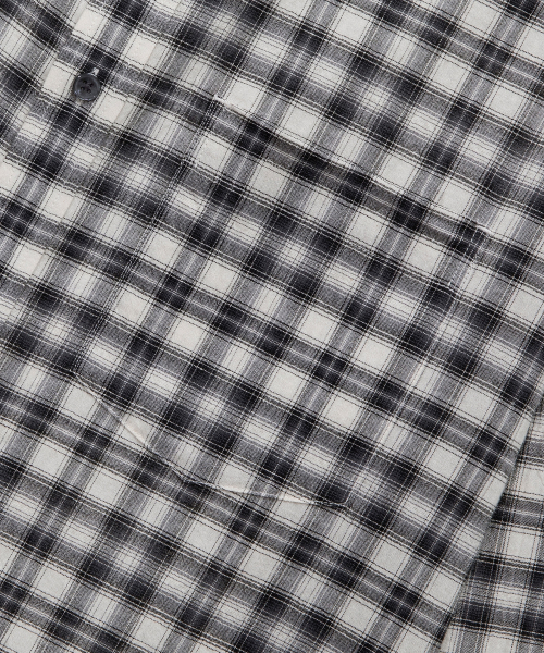 [ON][Crop OR Regular]Creeze checkered Black Over-Fit Long-Sleeved Shirt