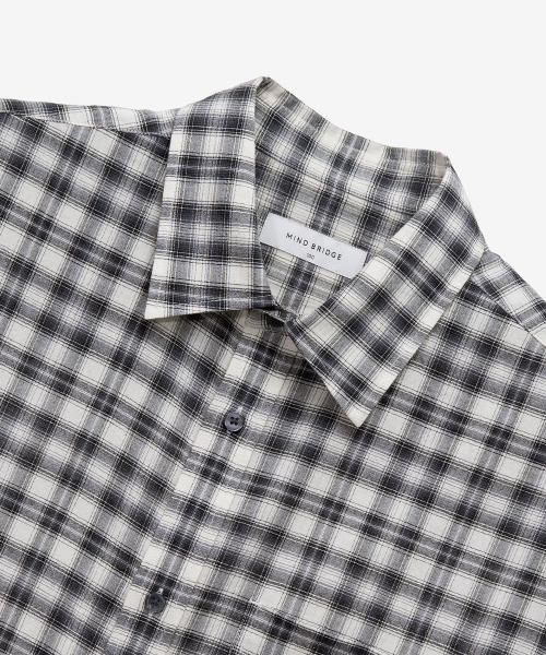 [ON][Crop OR Regular]Creeze checkered Black Over-Fit Long-Sleeved Shirt