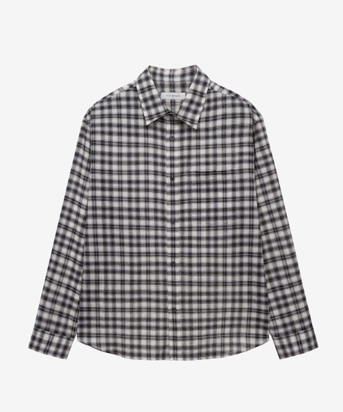 [ON][Crop OR Regular]Creeze checkered Black Over-Fit Long-Sleeved Shirt