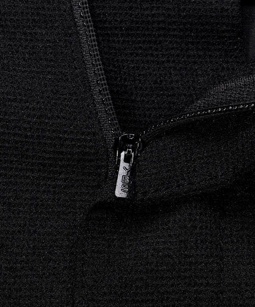 [COUTURE]Black one-tuck relaxes fit tissue deformation banding pants