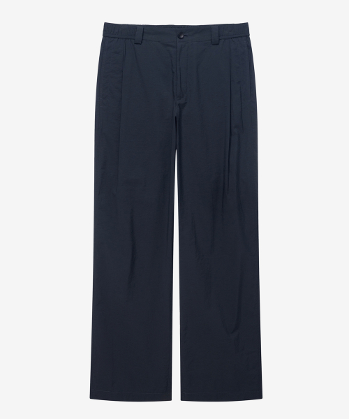 [COUTURE]Wide one tuck nylon full banding pants - 2color