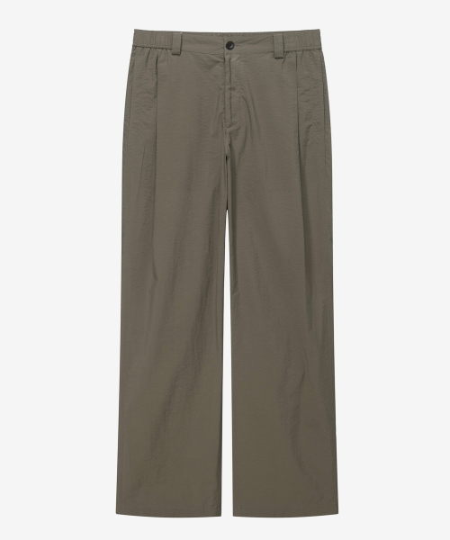 [COUTURE]Wide one tuck nylon full banding pants - 2color