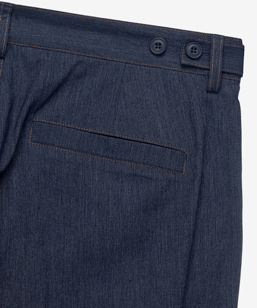 [COUTURE]adjust wide one-tuck denim like pants