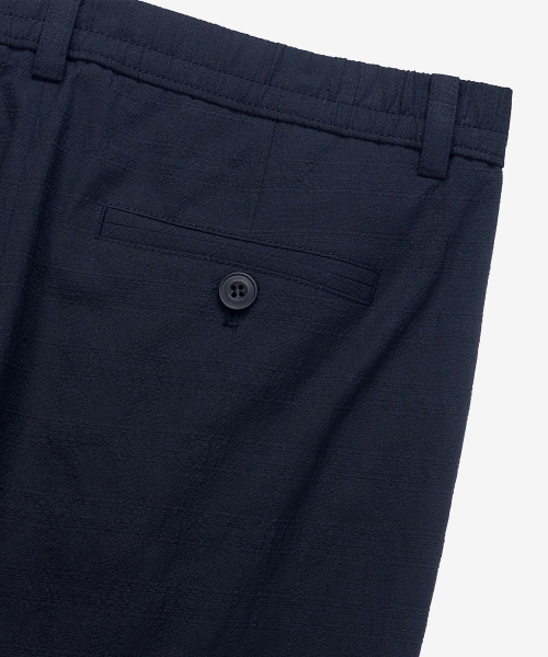 [COUTURE]One-tuck relaxation fit checkered organizing curvy banding pants