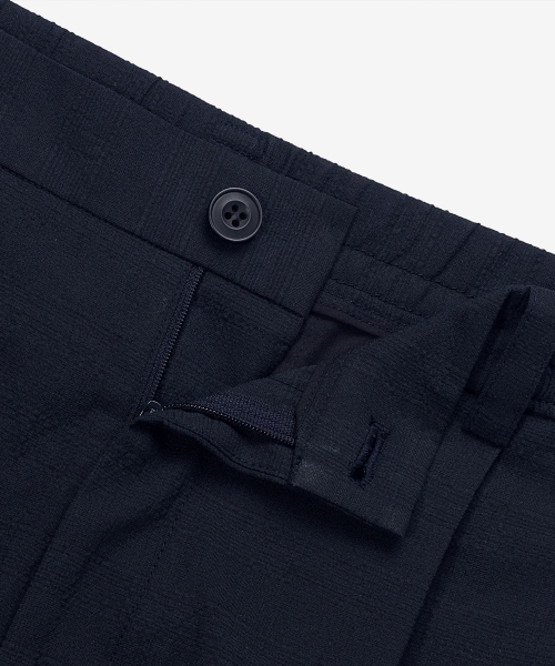 [COUTURE]One-tuck relaxation fit checkered organizing curvy banding pants
