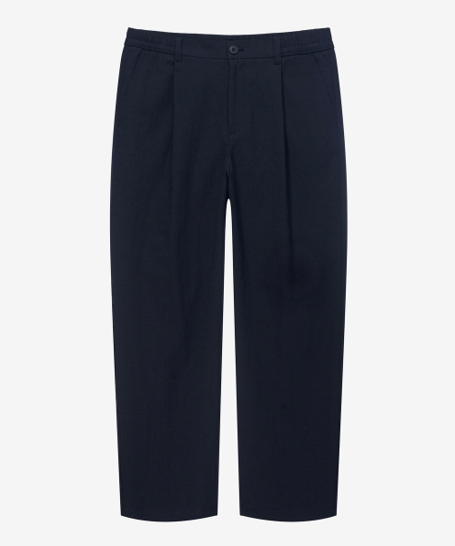 [COUTURE]One-tuck relaxation fit checkered organizing curvy banding pants