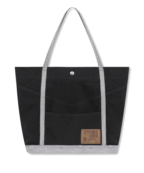 XTA099 빈티지 데님 토트 백 (BLACK)