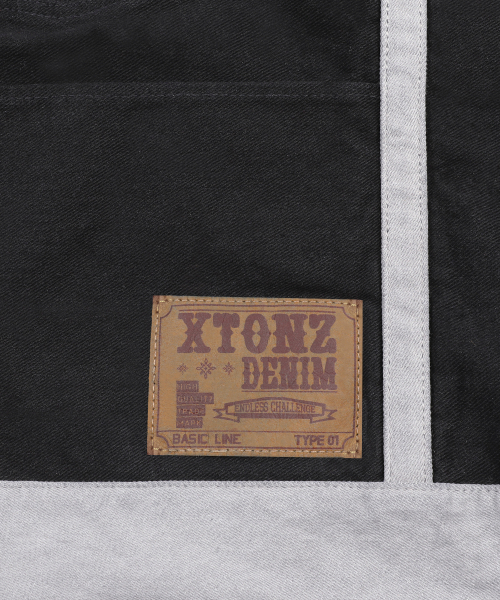 XTA099 빈티지 데님 토트 백 (BLACK)