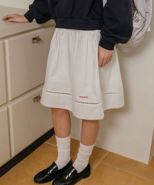 Lace shirring Flare Skirt