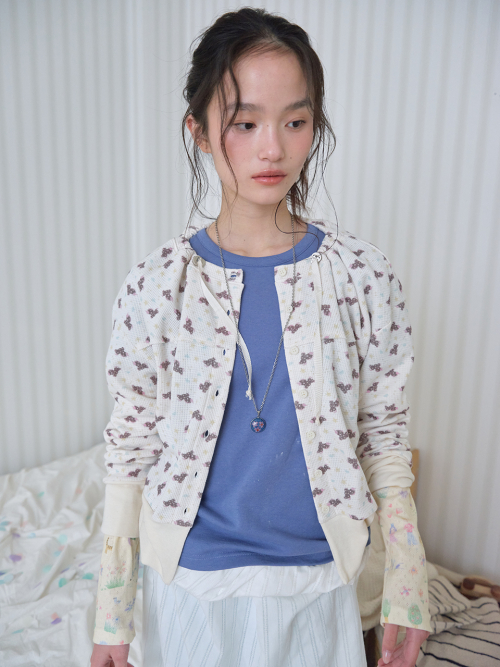 Bloom Neckline Cardigan (Cream)