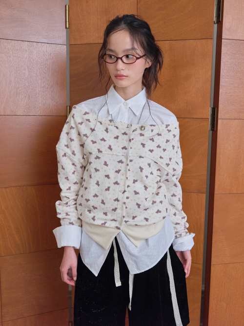 Bloom Neckline Cardigan (Cream)