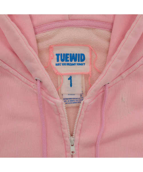Tuewid classic embroidery set up zip up in blush pink
