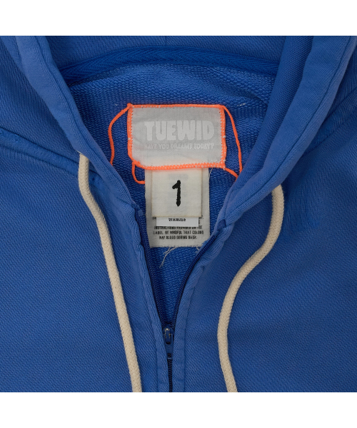 Tuewid classic embroidery set up zip up in cerulean blue