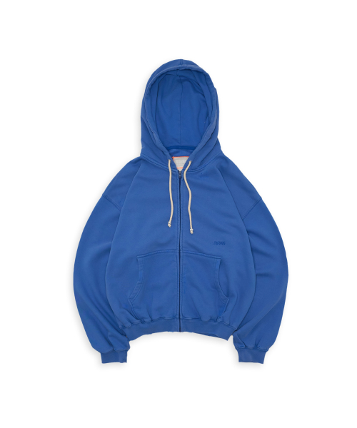 Tuewid classic embroidery set up zip up in cerulean blue