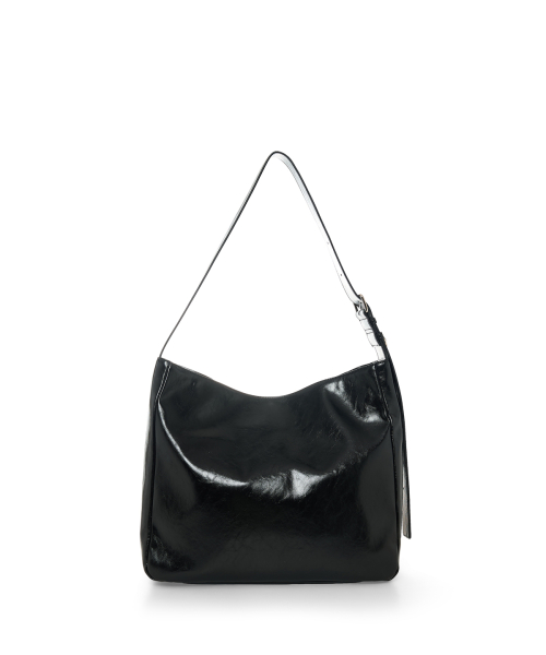 MATIN EYELET POINT LAYERED BIG SHOULDER BAG IN BLACK