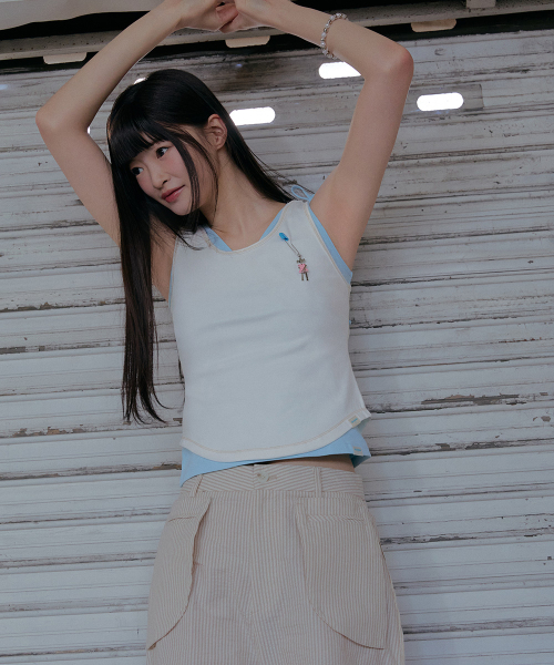 CONTRAST STITCH SLEEVELESS - 6 colors