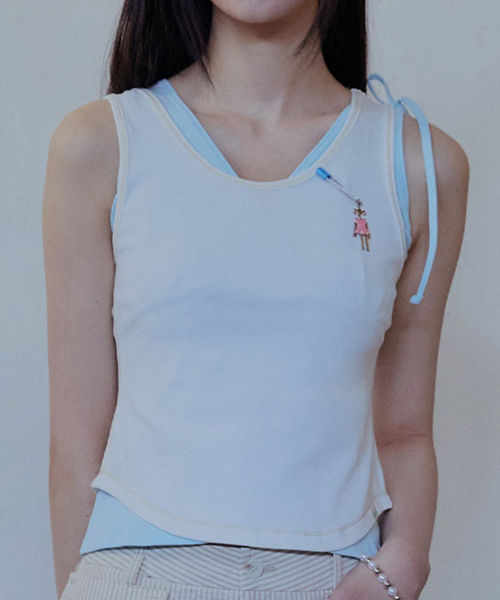 CONTRAST STITCH SLEEVELESS - 6 colors