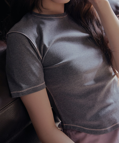 CONTRAST STITCH HALF SLEEVE - 6 colors