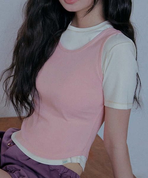 CONTRAST STITCH HALF SLEEVE - 6 colors