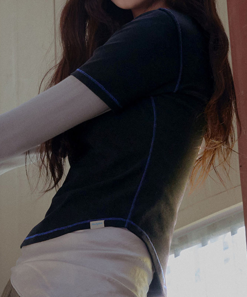 CONTRAST STITCH HALF SLEEVE - 6 colors