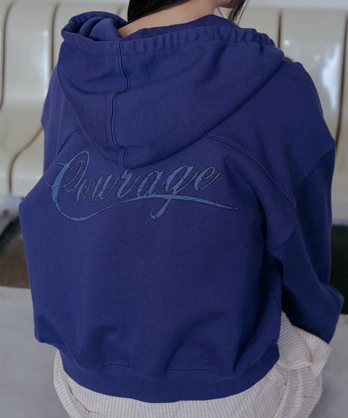 SEMI CROPPED ZIP UP HOODIE - 4 colors