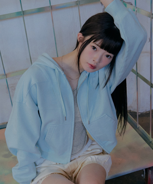 SEMI CROPPED ZIP UP HOODIE - 4 colors