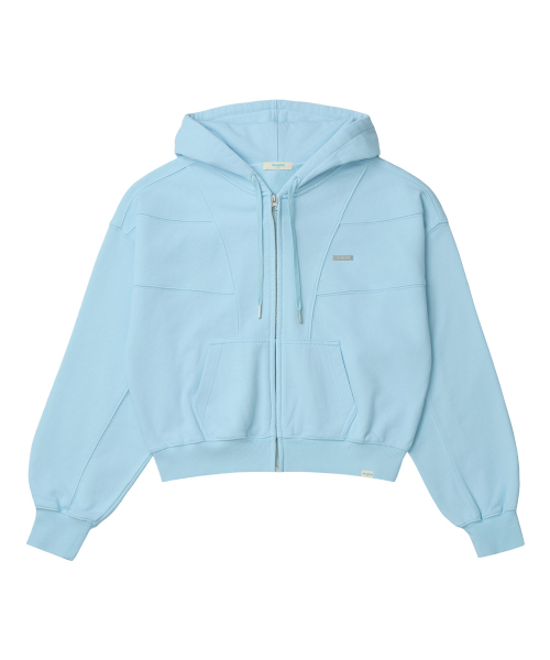 SEMI CROPPED ZIP UP HOODIE - 4 colors