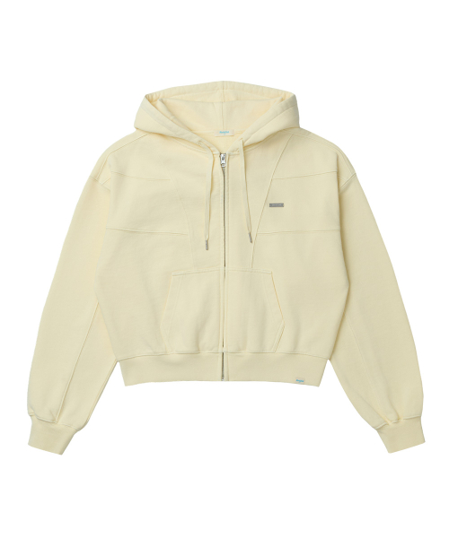 SEMI CROPPED ZIP UP HOODIE - 4 colors