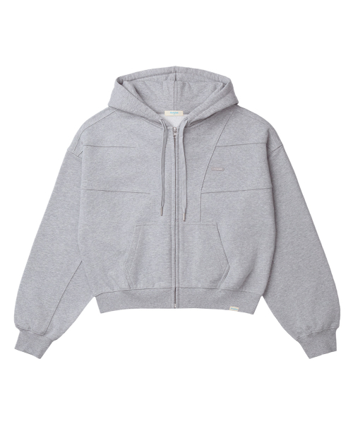SEMI CROPPED ZIP UP HOODIE - 4 colors