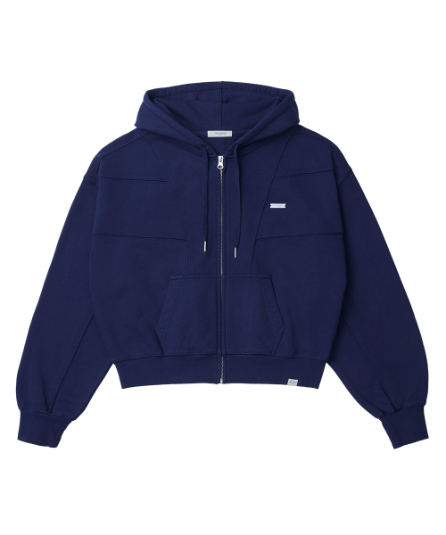 SEMI CROPPED ZIP UP HOODIE - 4 colors
