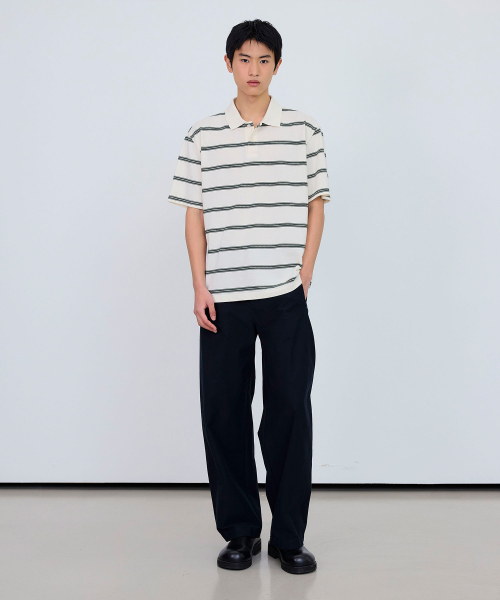 curved semi-wide daily pants - 4color