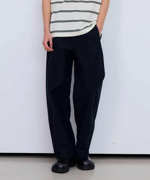 curved semi-wide daily pants - 4color
