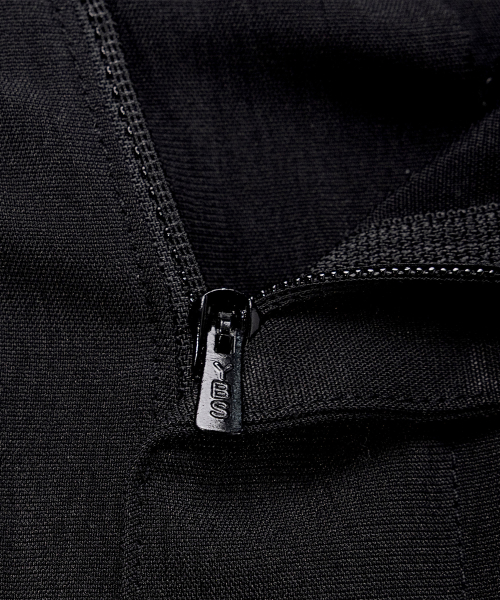 [COUTURE]Black wide one-tuck washer processed string full banding pants