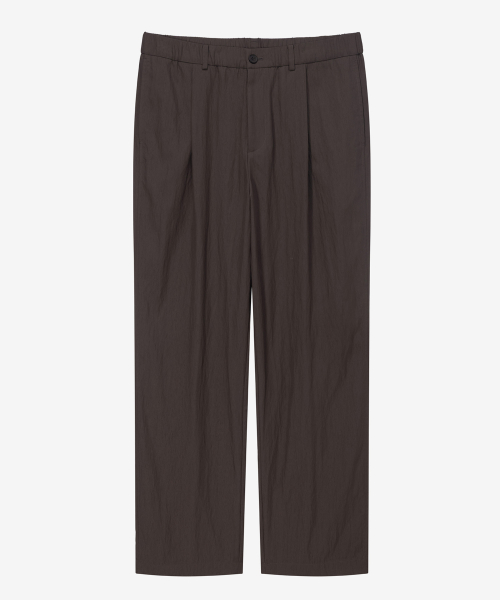 [COUTURE]wide one-tuck full banding pants - 2color