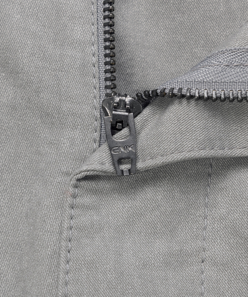 [COUTURE]Gray Semi-Wide Pigment Cotton Pants