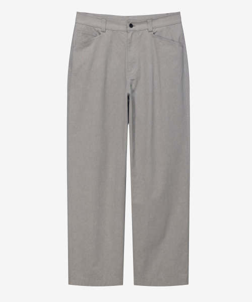 [COUTURE]Gray Semi-Wide Pigment Cotton Pants