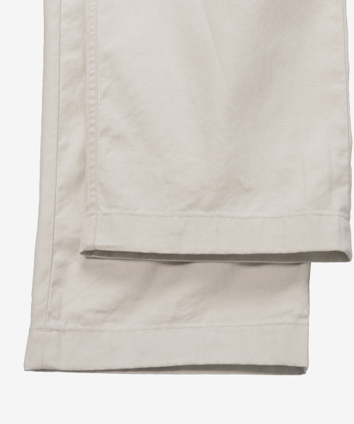 [COUTURE]Semi-wide linen blend cream tissue deformation pants